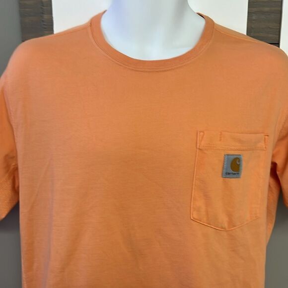 Carhartt Force Pale Orange Men’s Short Sleeve Relaxed Fit T-shirt- Medium - Picture 3 of 11